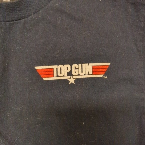 Top Gun T-Shirt Adult Small Movie Classic Logo Navy Blue Chipper - Picture 5 of 5